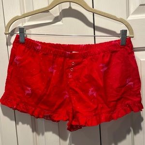 Forever 21 Red Reindeer Pajama Shorts